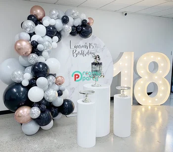 

125pcs/set Latex White Black Balloons Garland Kit 4D GOLD Balloon Garland Wedding Engagement 1st Birthday Decor