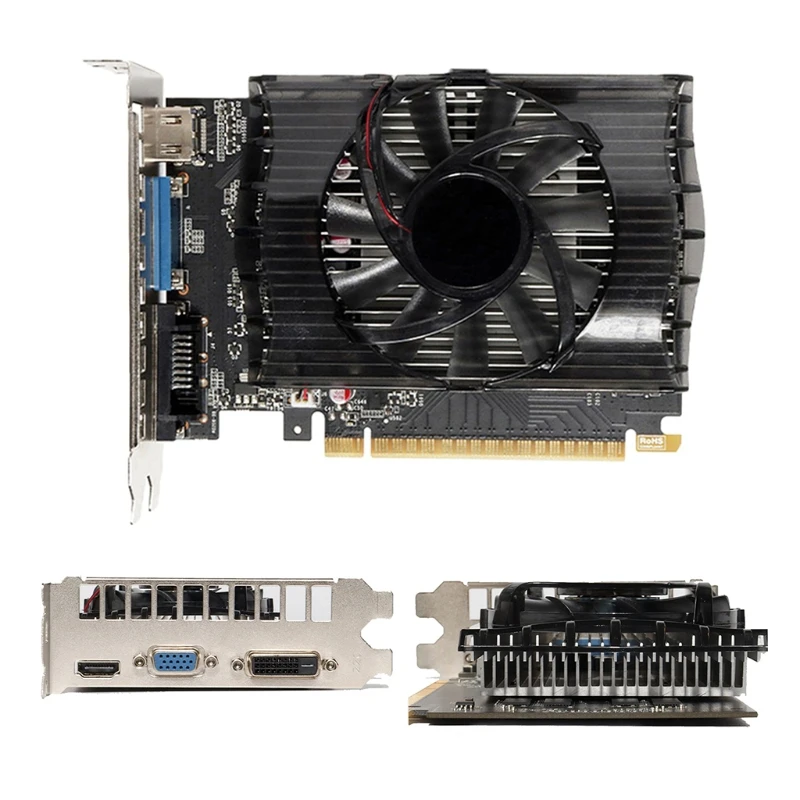 GT 730 2 ГБ DDR3 PCIE PCI-Express 0 DVI HDMI-совместимая VGA 902/1333 МГц низкопрофильная Видеокарта для