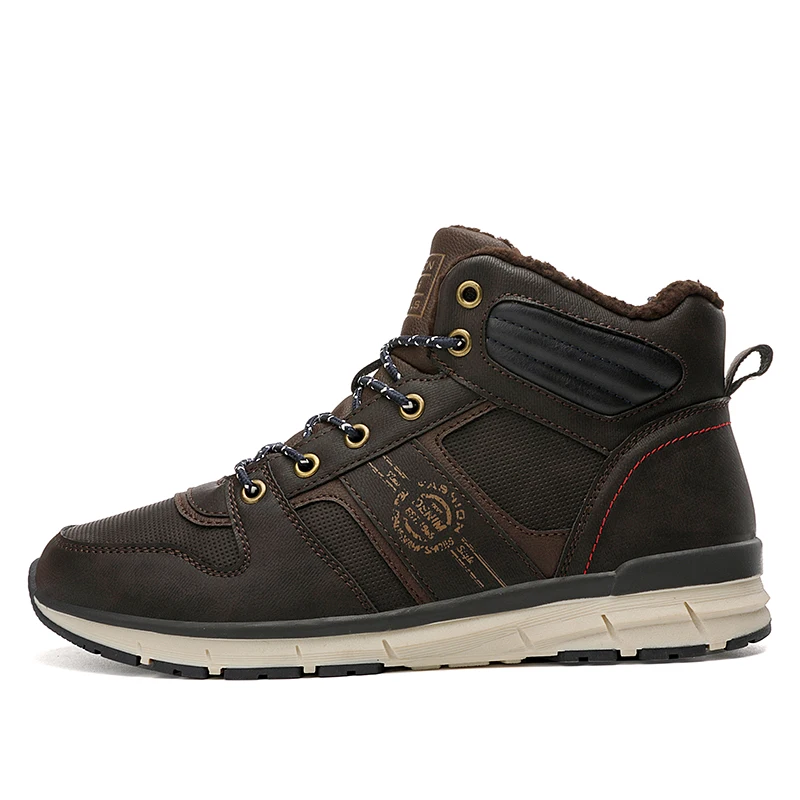 

Black Warm Winter Men Boots Outdoor Ankle Boots Male Winter Work Shoes Man Military Fur Snow Boots For Men Botas 4#17D50