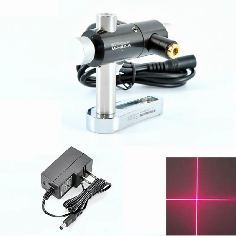 Adjustable 650nm 10mw/20mw/50mw/80mw Red Cross Beam Laser Locator Module W/ 5V Adapter 12x55mm