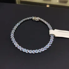 UMGODLY роскошный бренд синие пшеничные уши сердце браслет микро кубический цирконий для женщин модные ювелирные изделия