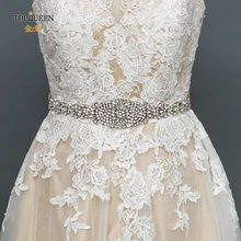 TOPQUEEN S123B серебряный бриллиантовый хрустальный свадебный пояс со Стразами Пояс аксессуары для свадьбы свадебный ленточный пояс