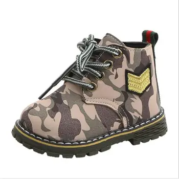

2020 Spring Baby Boots Camouflage Navy Baby Girls Shoes autumn Non-slip and Waterproof Boys Martin Boots