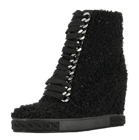 girls black wedge boots