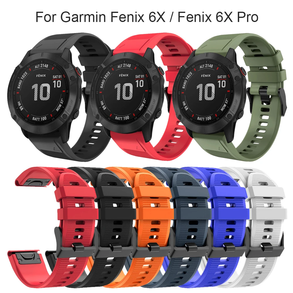 

Silicone Watchbands For Garmin Fenix 6X / Fenix 6X Pro Straps Plus 6X+ Replacement Bands correas de reloj de silicona 2020