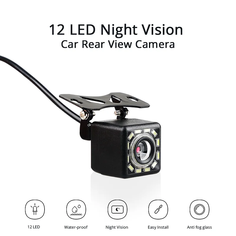 

Car Rear View Camera Universal Auto Backup Parking Camera 12 LED Night Vision Waterproof Wide Angle HD Color Image