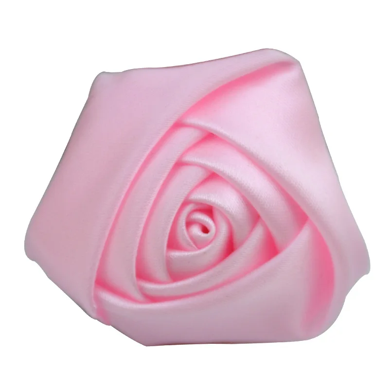 10 шт./лот Размеры 5 см сатин милый розовый цветок тканевый цветок из шелка ручной работы DIY Свадебный Цветочный букет ткань для волос аксессуары