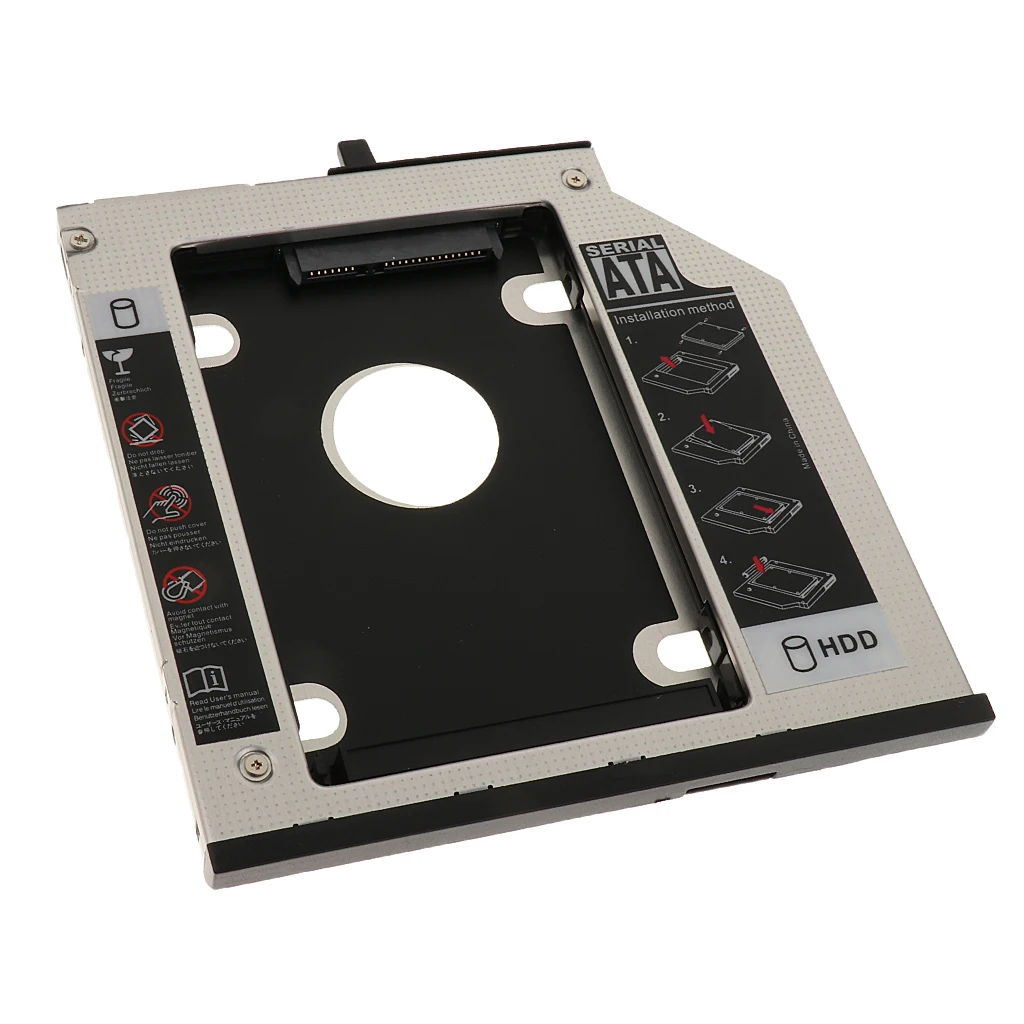 9.5mm SATA 2nd HDD Hard Drive Caddy For IBM Lenovo Thinkpad T400 T410 Aluminum