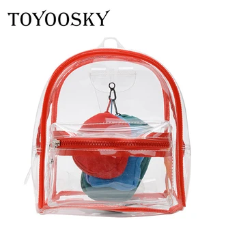 

TOYOOSKY Clear PVC Women Backpack Transparent Swim Backpack Solid Travel School Backpack Bag for Teenage Girls Mochila Children