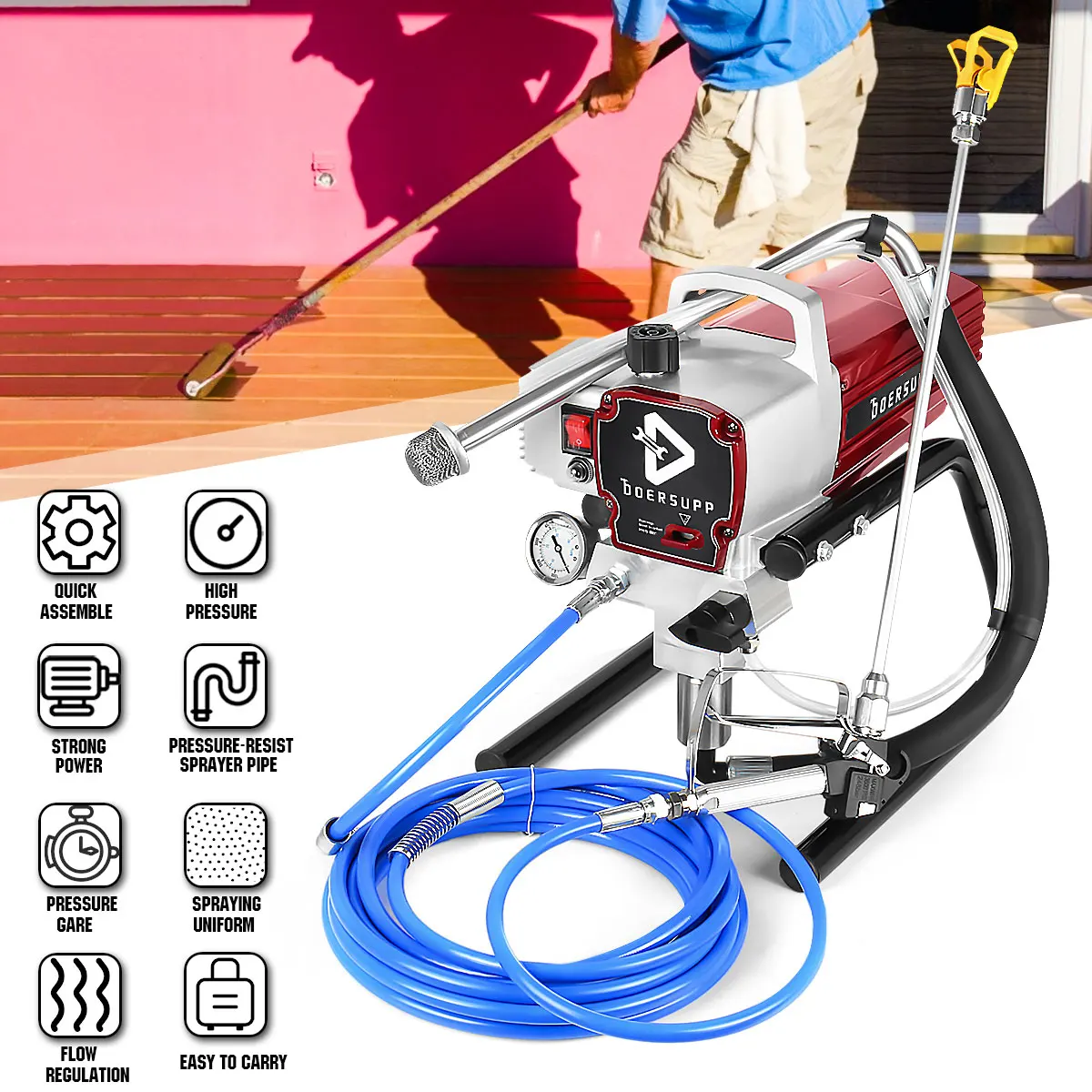 Профессиональный безвоздушный Краскораспылитель 3000psi инструмент для распыления