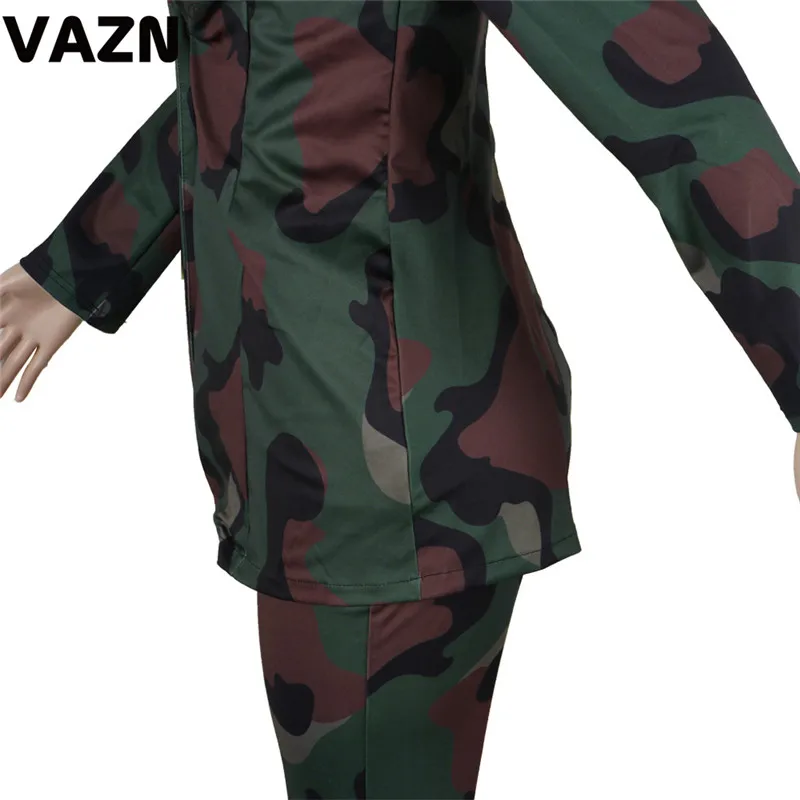 VAZN, осень, формальный, неопрятный, сексуальный, модный, 2 цвета, длинный рукав, Блейзер, топ, длинные штаны, для женщин, тонкий, комплект из 2 предметов