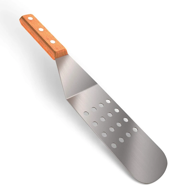 Инструмент Griddle металлическая лопата из нержавеющей стали с деревянной ручкой