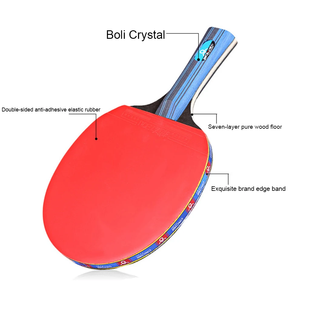 Профессиональная ракетка для пинг-понга, деревянная резиновая нескользящая ручка, весло для настольного тенниса с 2 шариками и чехол для