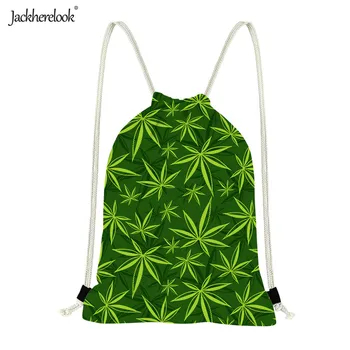 

Jackherelook 2019 New Fashion Green Red Hemp Leaf/Weed Leaves Drawstring Bags Women Men Cycling Softback Gym Sack Running Bag
