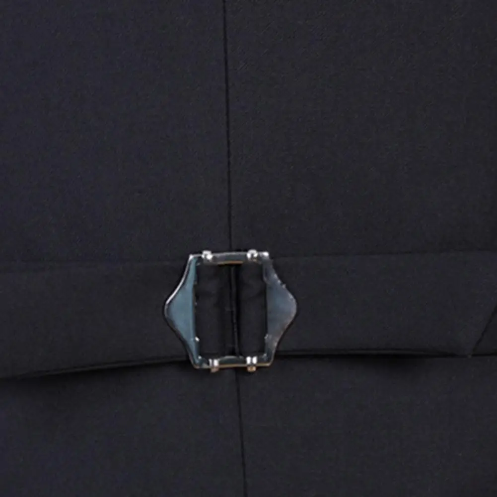 Mens Suit Dress Vests Fashion Office Men Solid Color V Neck Sleeveless Button Waistcoat Slim-Fit