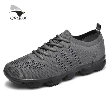 

QRQDX 2020 New Men Casual Sneakers Men Breathable Lace Up Shoes Male Comfortable Mesh Shoes Fashionable Non Slip Men Flats Shoes