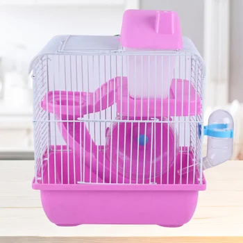 

1pc Double Layer Hamster Cage Pet House Acrylic Portable Small Pets House Chinchilla Hamster House (Light Blue)