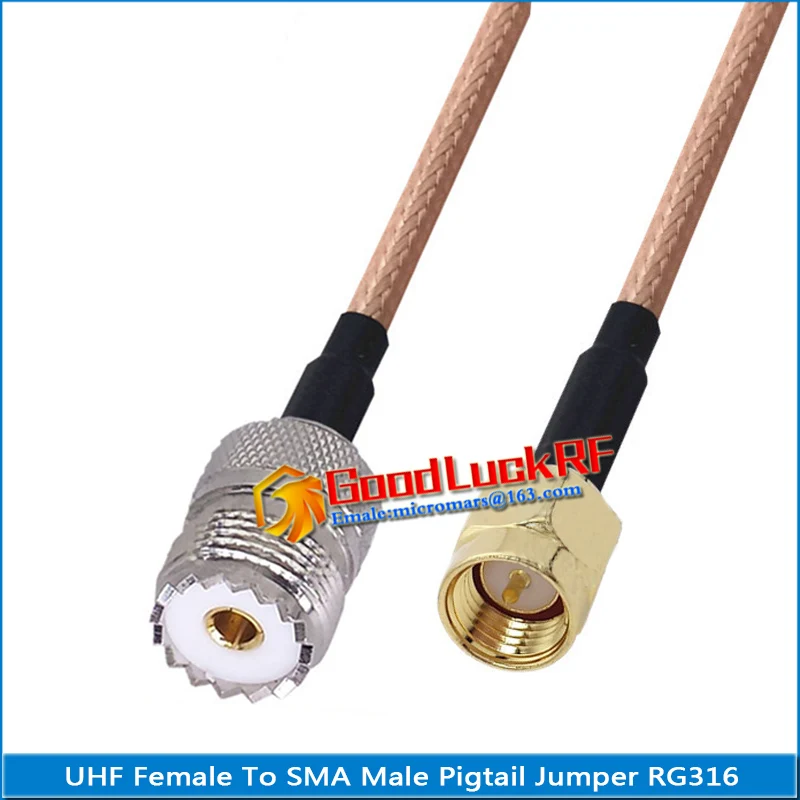 1x pces pl259 so239 PL-259 so-239 uhf fêmea para sma macho plug tipo coaxial trança jumper rg316 cabo baixa perda uhf para sma