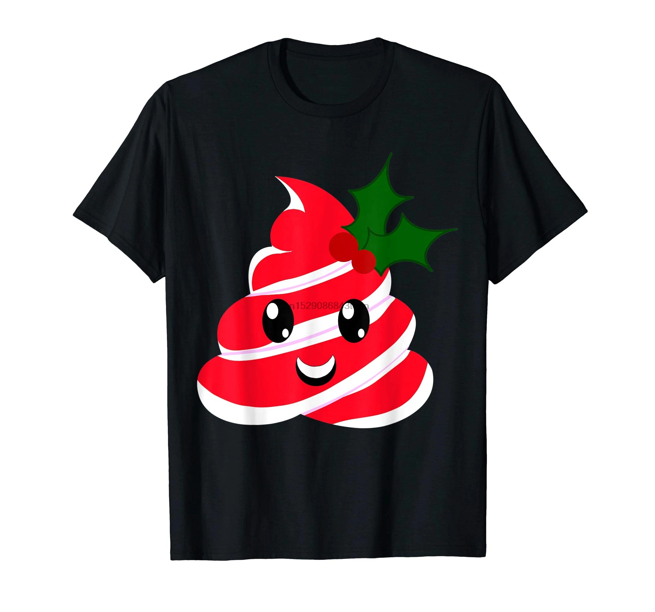 Navidad Poop Emojis regalo T Shirt Camiseta los hombres Negro|Camisetas| - AliExpress