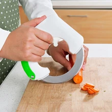 Faca de rolamento circular cortador de cozinha vegetal chopper cortador anular rolamento faca vegetal cortador de carne cortador de pizza cozinha