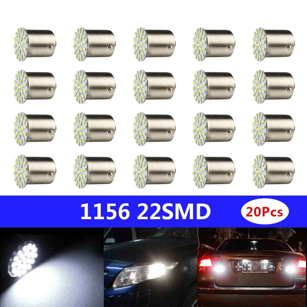 20x BA15S 1156 P21W 7506 22 SMD СВЕТОДИОДНЫЙ Автомобильный задний сигнальный светильник лампа
