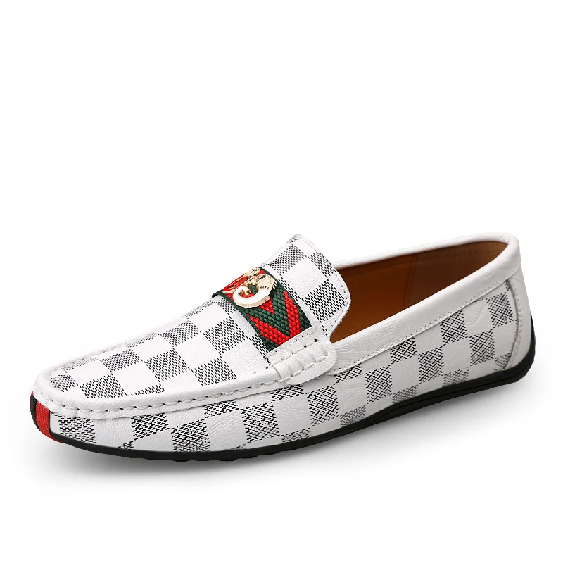 Zapatos ligeros de lujo para hombre, calzado deportivo de cuero de vaca transparente, zapatos con conducción transpirable, Tenis