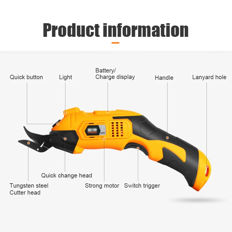 220V Fabric Rechargeable Electric Scissors Tungsten steel cutter head Wireless Battery Cutter Cloth Leather Cutting Tools 3