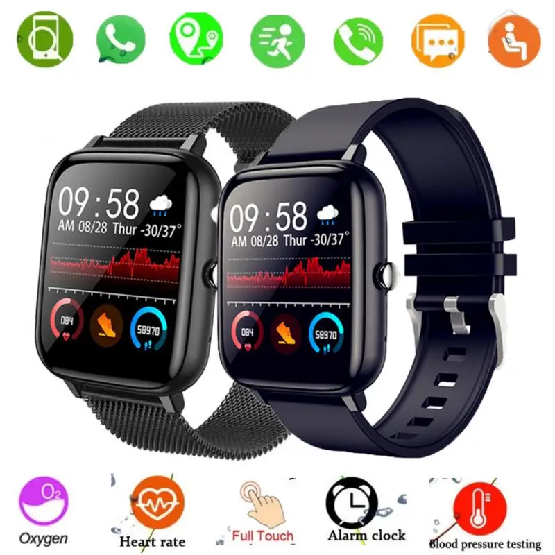 P6 Color Screen Smart Watch Full Touch Blood Pressure Monitor Fitness Sport Bracelet Bluetooth-compatible Custom Wallpaper | Электроника