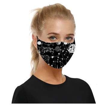 

Adult Unisex Mouth Mask Earloop Adjustable Facemask Space Print Printed Mouth and Nose Cover Washable Face Mask Reusable