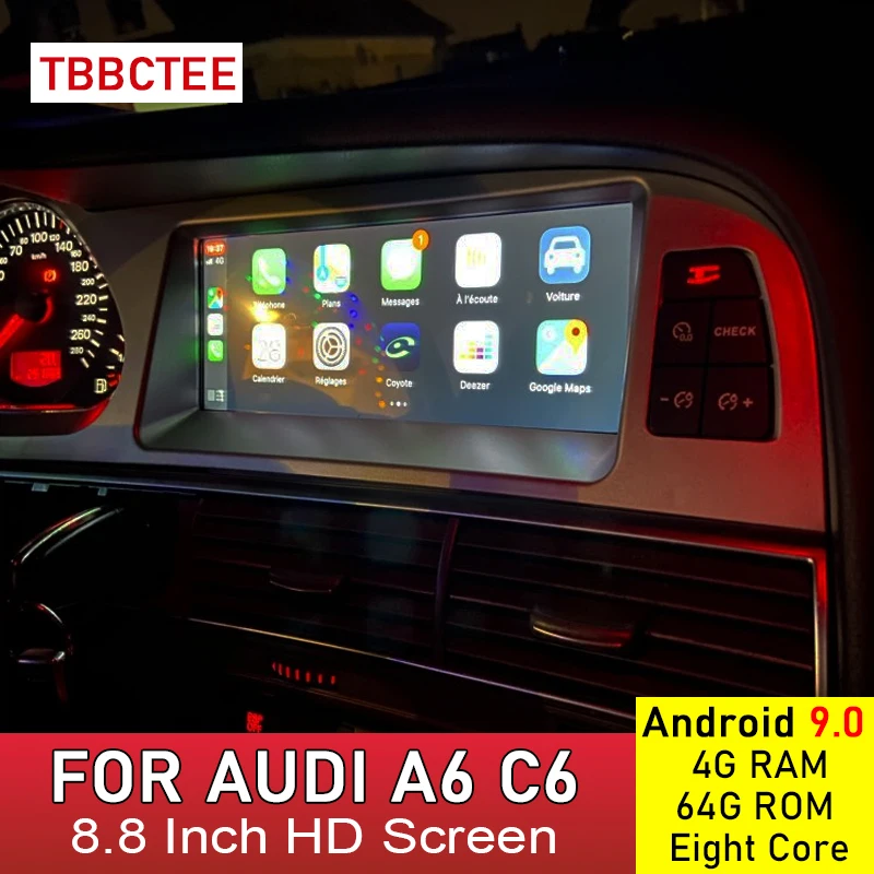 Android 9.0 4+64G Car Multimedia player For Audi A6 C6 4F 2005 2006 2007 2008 2009 2010 2011 MMI 2G 3G for Carplay Android Auto