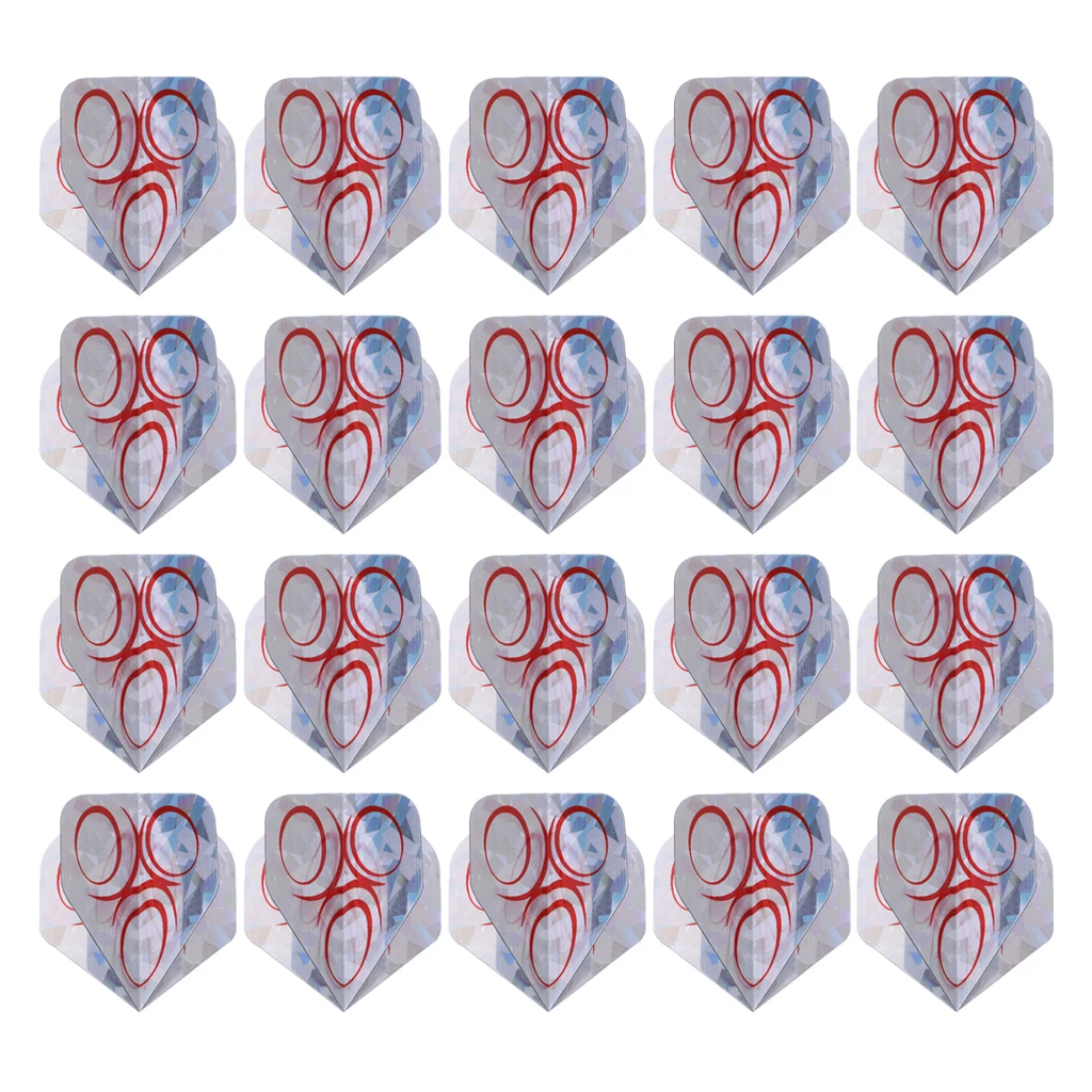 20pcs Dart Flights Standard Geometric Patterns Darts Flights Protectors Darts Accessories Kit