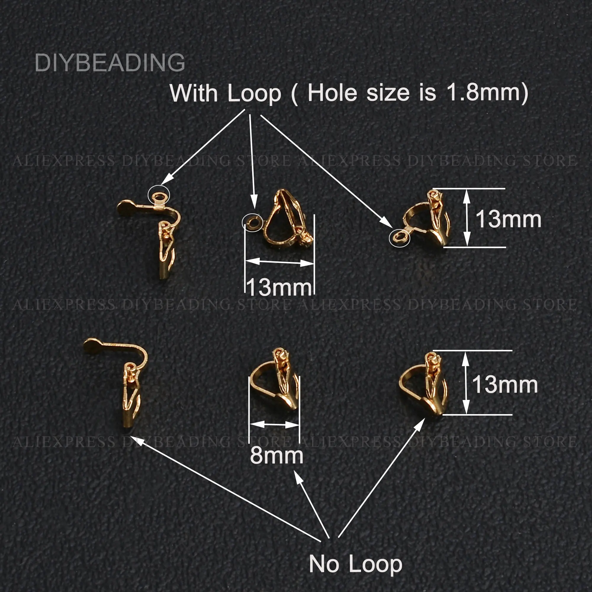 50-500 Pcs Brass Ear Clips/ Clip On Earring Bases/ Non Pierced Blank Earring Clips Finding Component Bulk Wholesale Supplies