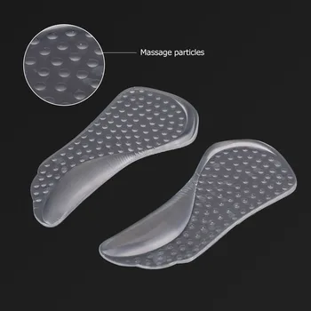 

Transparent Shoe Cushion Pad Soft Silicone Insoles Flat Feet Orthotic Arch Support Pad Massager Protector Elastic Foot Care Tool