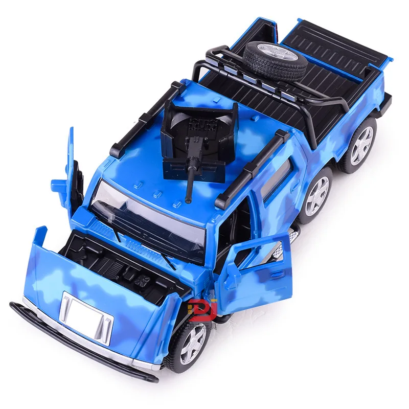 

6-Wheel Hummer Pickup jun shi che Chariot Toy Car Children Model Alloy Car Model