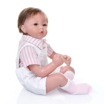 

20 Inch Reborn Doll Soft Silicone Toddler Babies Boy Pacifier Blanket Lifelike 72XC