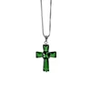 Luxury Silver Color Irregular Zircon Cross Emerald Pendant Necklaces For Women /Girls Fashion Charm Party Choker Jewelry Gift 2