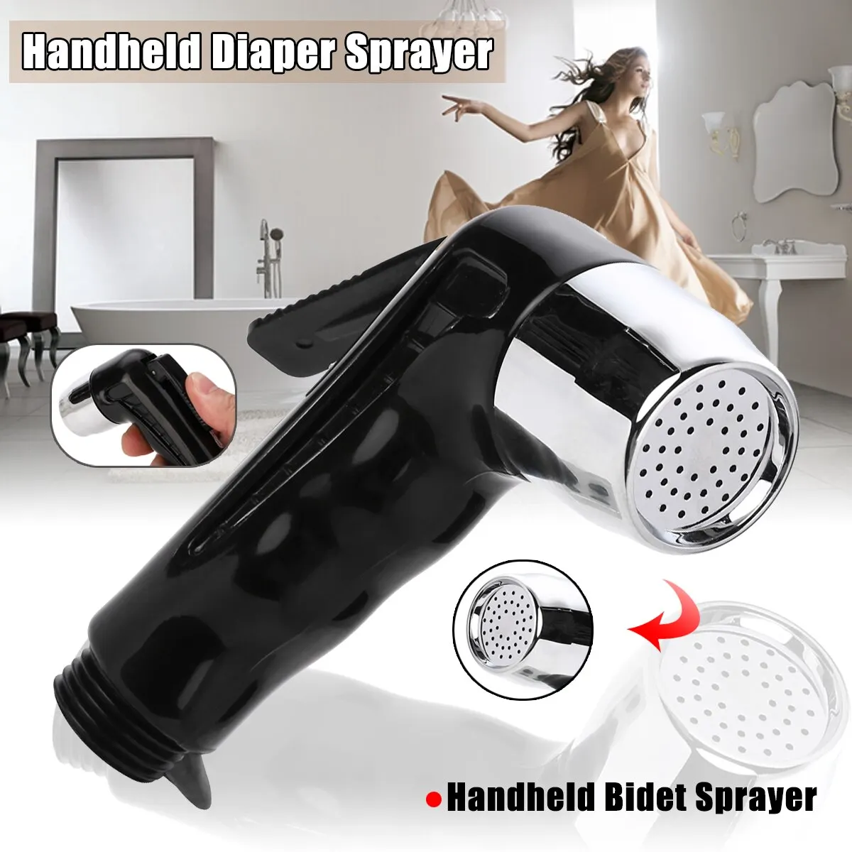 Handheld Bathroom Toilet Diaper Sprayer Shower Bidet Spray Shattaf Hose Holder For Home Bathroom Supplies