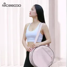 Розовый Йога колеса нейлоновая сумка большой Ёмкость двойная молния Пилатес колеса рюкзак спорта наплечных Фитнес сумка для йоги круглая сумка