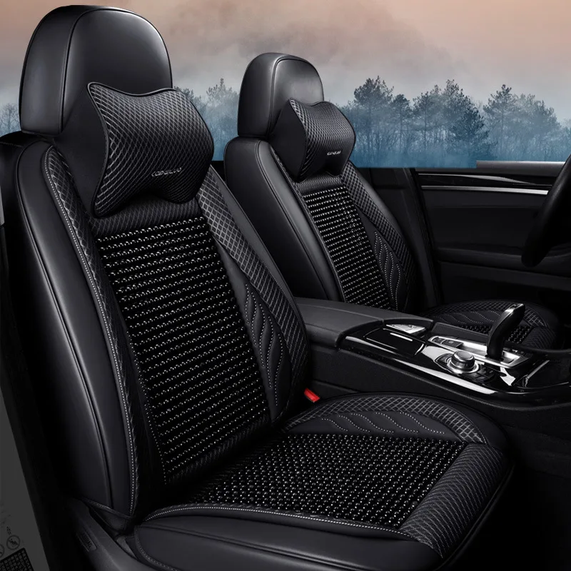 Special Price Automobile Seat Cushion Wooden Bead Breathable Seat Cover All Edges Included Mai Rui Bao Ling Du Led Moving Name Figure New Tean