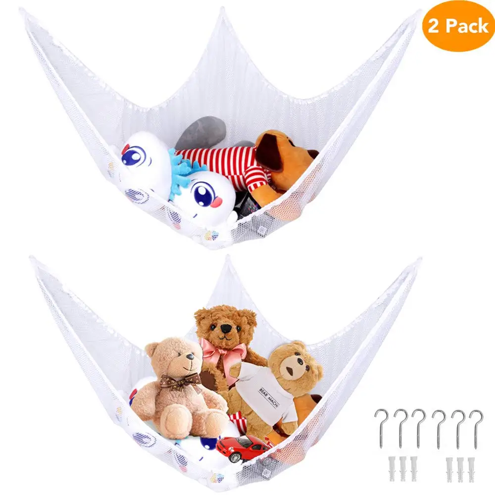 

Jumbo Toy Hammock, White - Organize Children's Toys with this Mesh Hammock. Great Decor while Neatly Organizing Kid's Toys