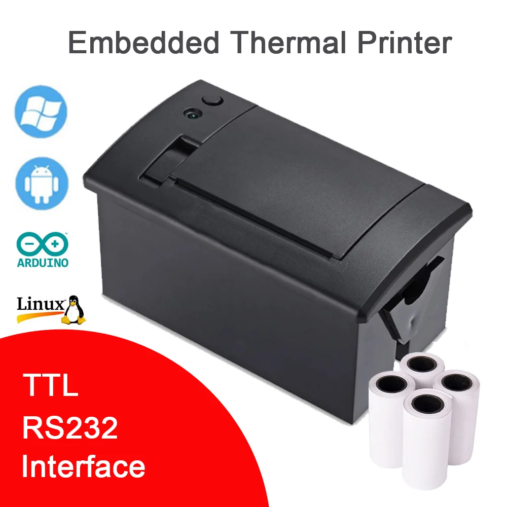 Impressora de Recibos Embutido 58mm Atm Bilhete Térmico Micro Painel Usb Arduino Linux Engenheiro Codificação Qr701 Ttl Rs232 Pos