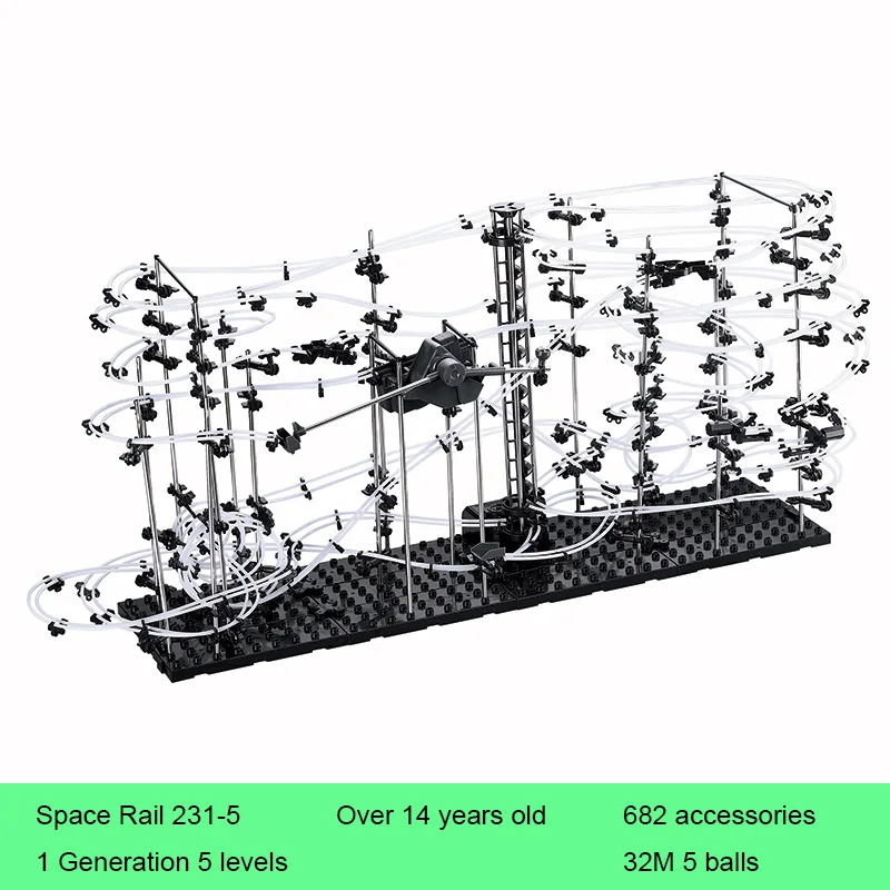 

Space Rail 5 Levels 231-5 Roller Coaster Space Ball Model Building Kits Toy DIY Educational Toys for Children Christams Gifts