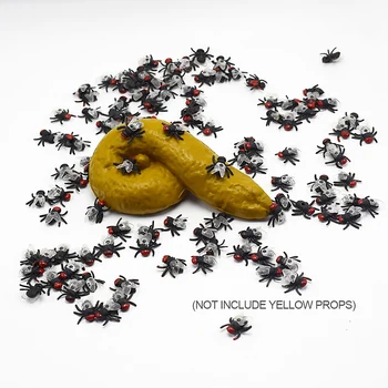 

1 Set Disgusting Funny Plastic Simulation Realistic Fake Human Poop& Flies Turd Novelty Mischief Turd Gag Gift New