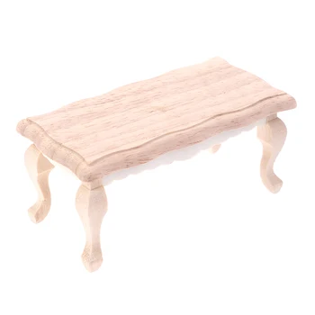 

1/12 Dollhouse Miniature Wooden Tea Table Model Furniture Toys For Baby Children Doll House Decor Accessories