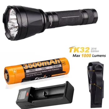 

Fenix TK32 2016 CREE LED 1000 Lumen built in Red, Green Lights and dual tail switch tactical Flashlight + 3500mAh battery charge