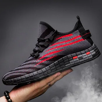 

Men's Sneaker Breathable Casual Shoes Male Footwear Light Weight Sneakers Knit Shoes for Men Tenis Trainer Masculino Adulto 44