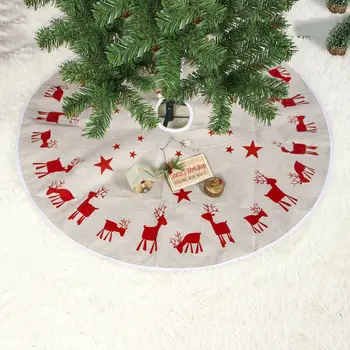 

1pc Christmas Tree Skirts Carpet Merry Christmas Decoration for Home Natal Cartoon Deer Printed Tree Skirts New Year Decoration