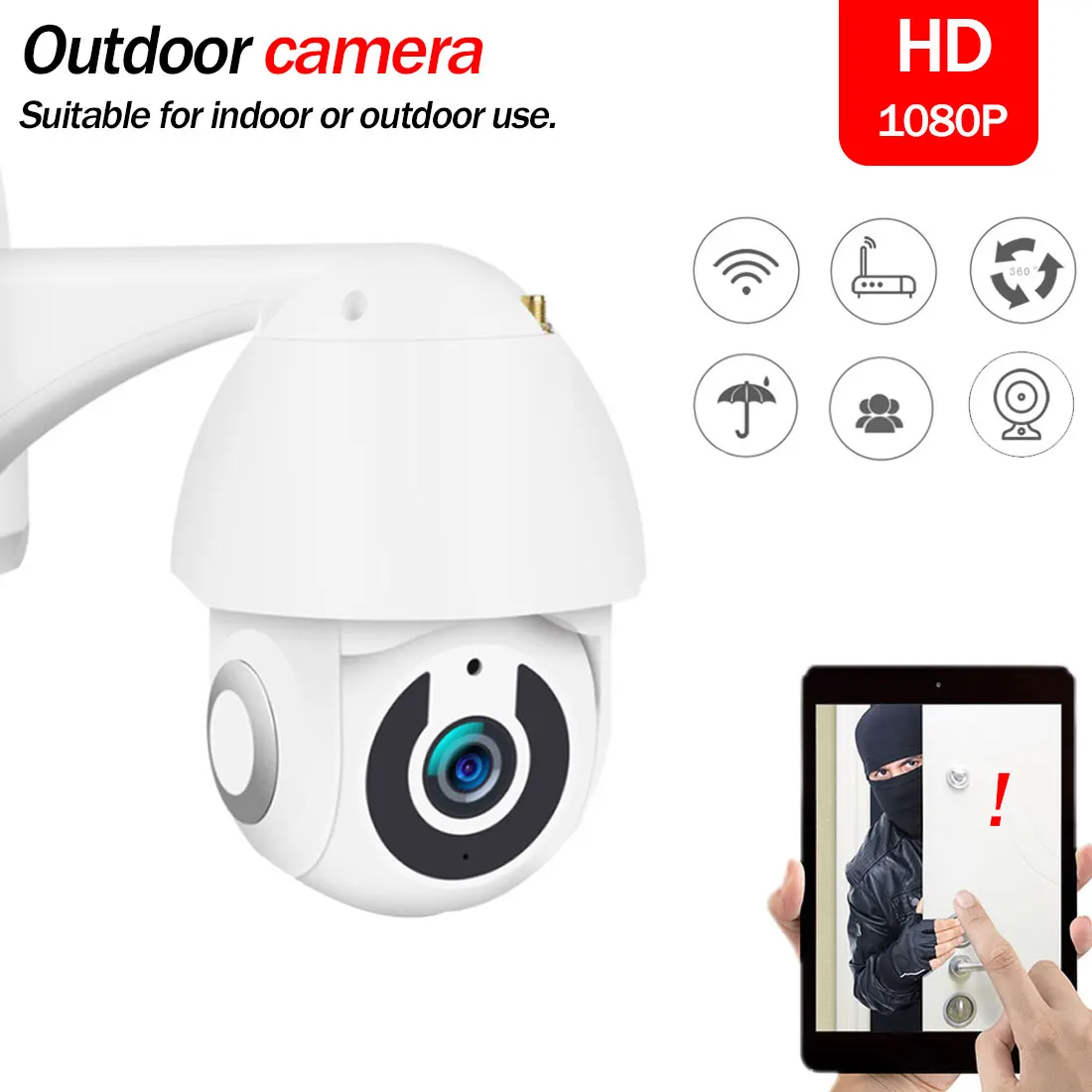 

1080P Smart HD IP Camera 2MP Dome Monitor PTZ Control Security System Support TF Card Cloud Storage Home Video Surveillance