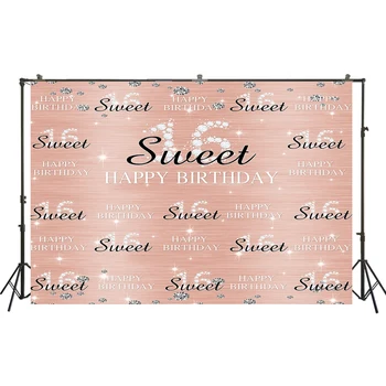 

HUAYI Photography Backdrop Birthday Party Desserts Cake Table Decor Photo Booth Background Sweet 16th Baby Shower BackdropW-3626