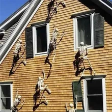 Страшные Декорации для Хэллоуина, реквизит, светящиеся висячие украшения для улицы, вечерние, ужасы, светящиеся, подвижный череп, скелет